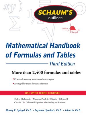 cover image of Mathematical Handbook of Formulas and Tables